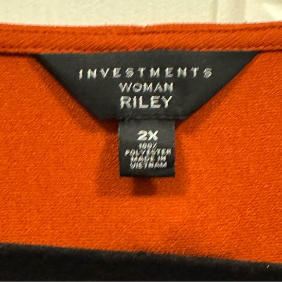 Investments 🫐 Women’s Plus Size Size Burnt Orange Ruffle Blouse 2X - Picture 5 of 8